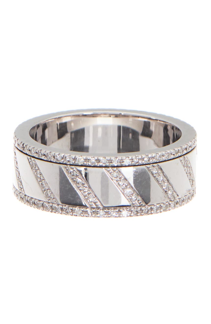 Прядильное кольцо с разрезным бриллиантом из белого золота 14 карат - 0,46 карата EF Collection
