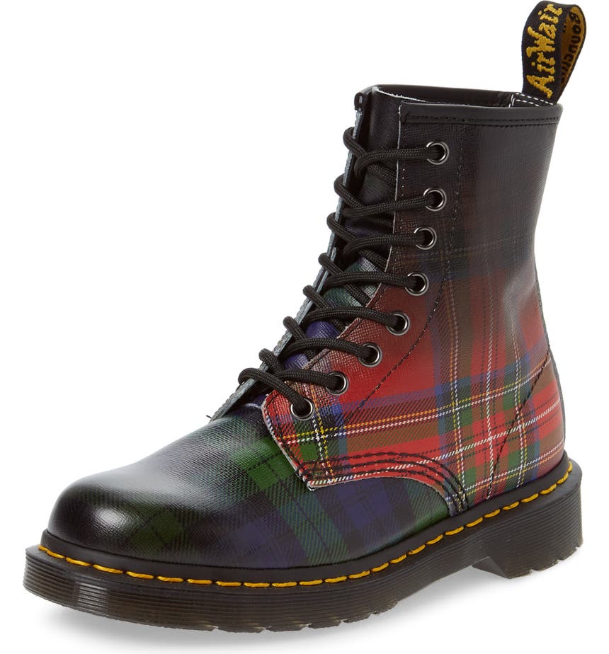 plaid doc marten boots