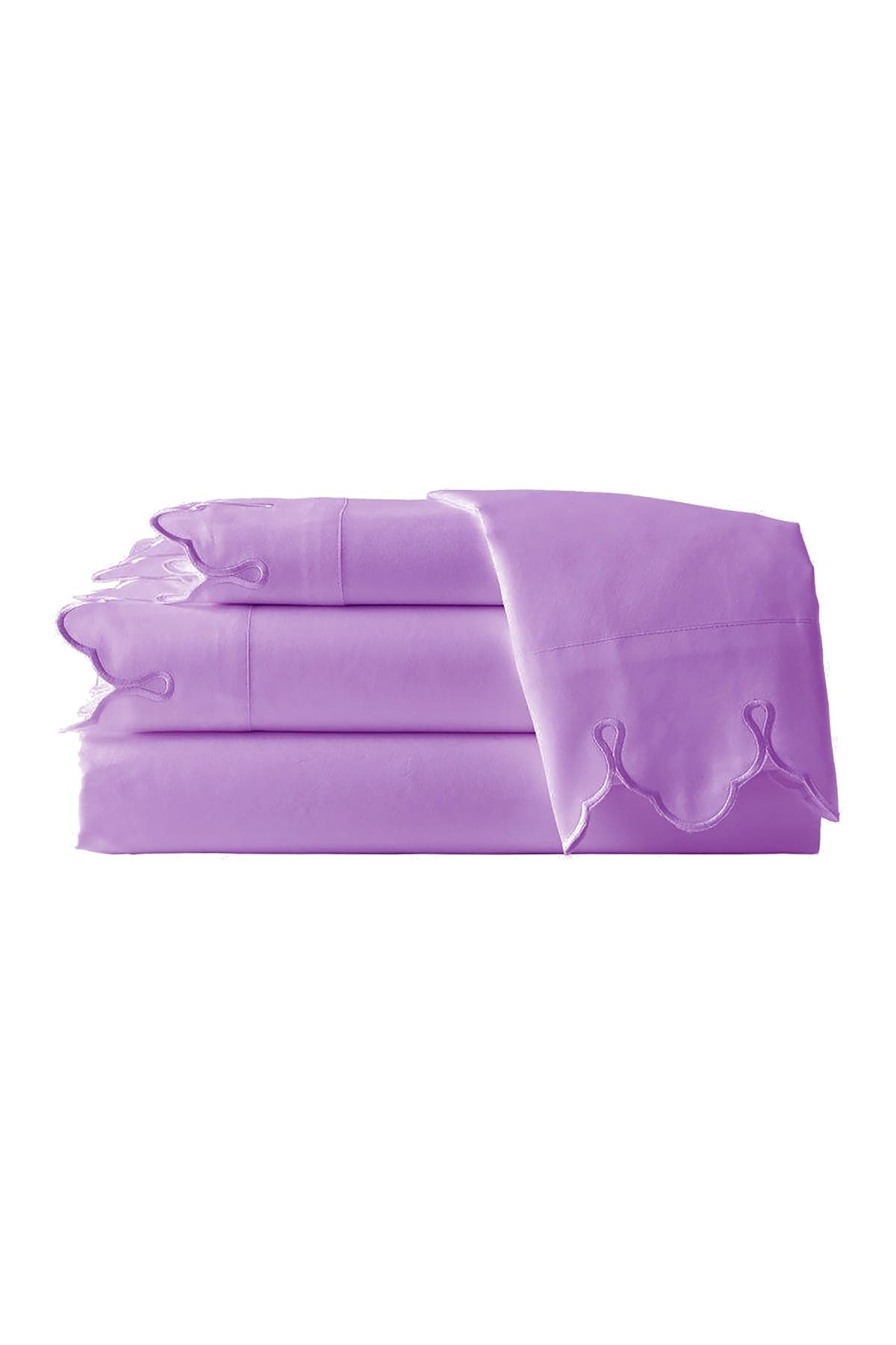 Набор пуховых одеял королевы с зубчатой вышивкой - однотонный фиолетовый Belle Epoque