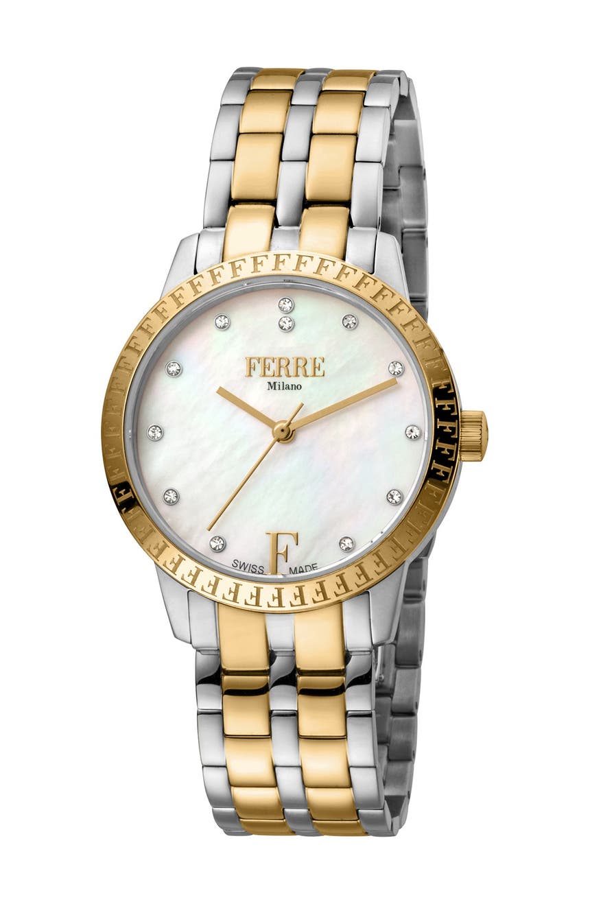 Женские часы с двухцветным браслетом, 44 мм Ferre Milano
