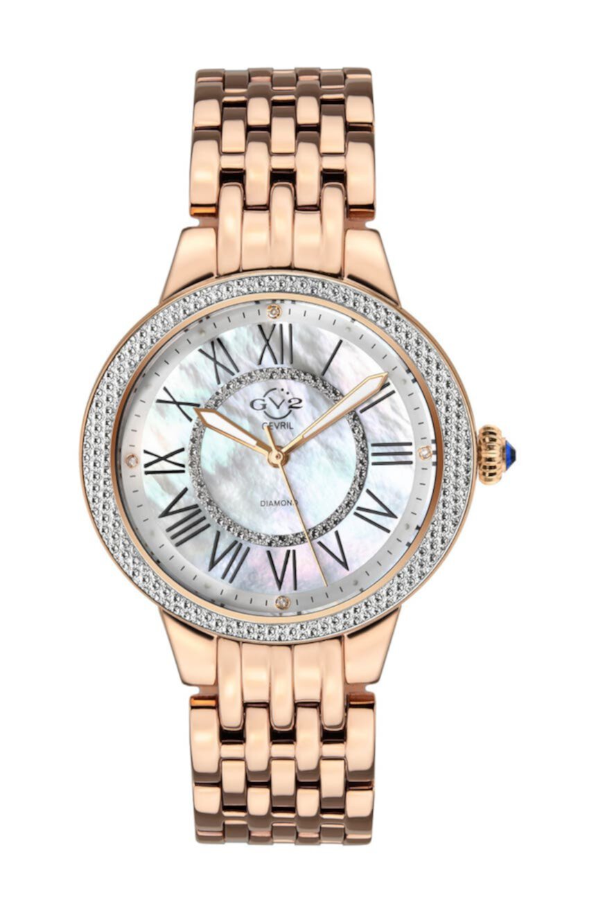 Женские часы GV2 Astor II Diamond MOP с циферблатом и браслетом, 38 мм — 0,24 карата GV2