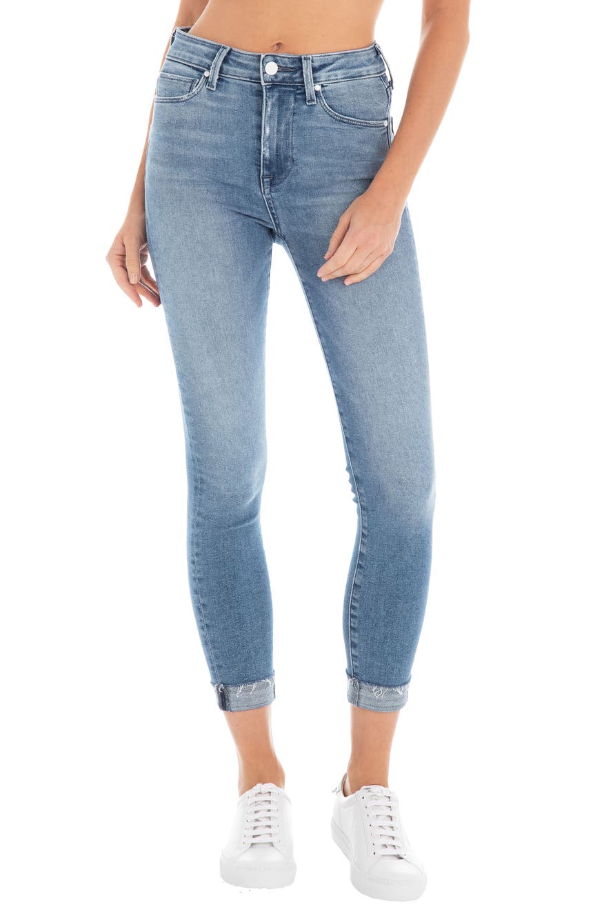 Укороченные джинсы скинни Gwen с высокой талией и необработанным краем FIDELITY