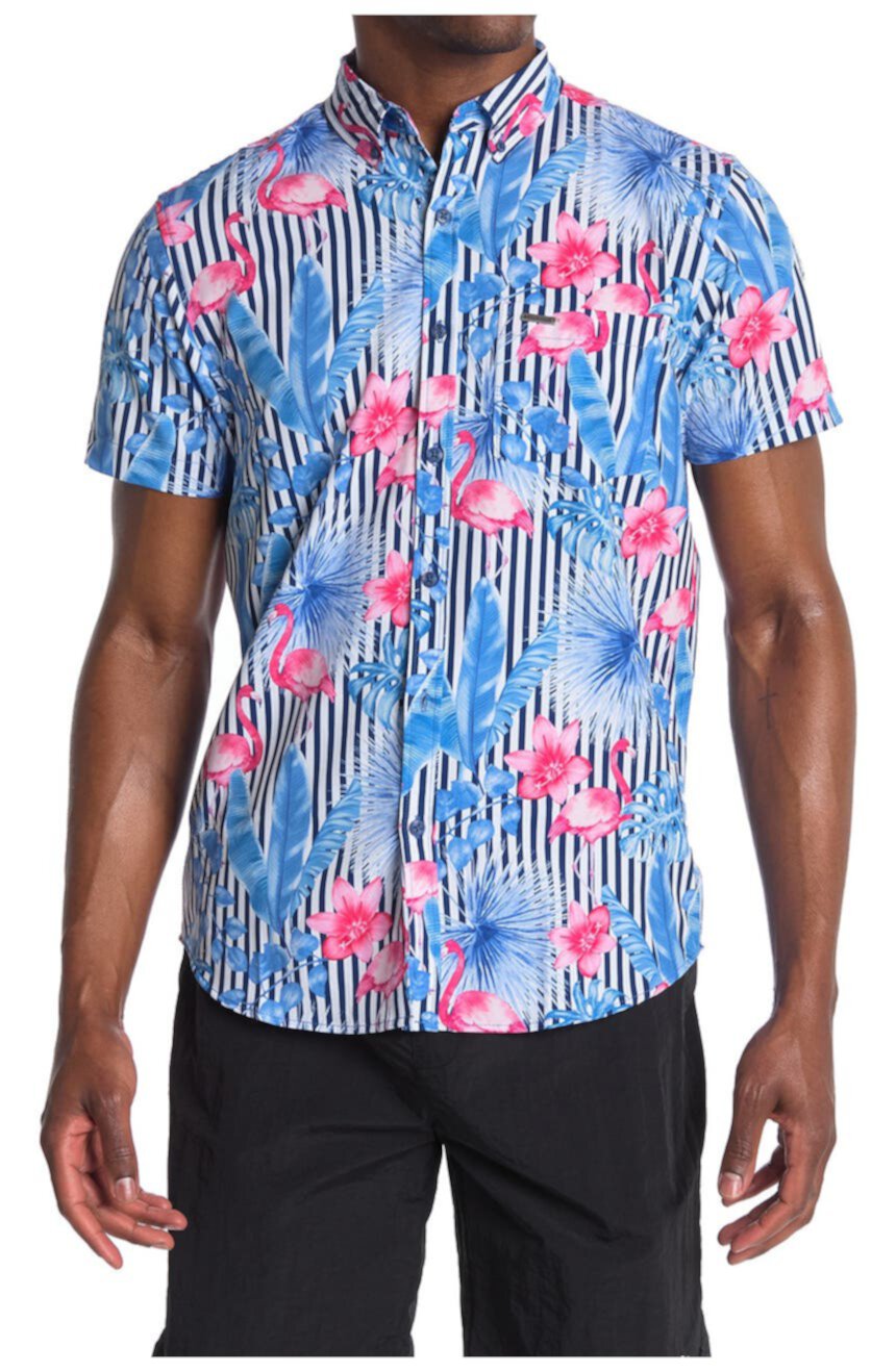 Рубашка обычного кроя с короткими рукавами и принтом Vintage Summer