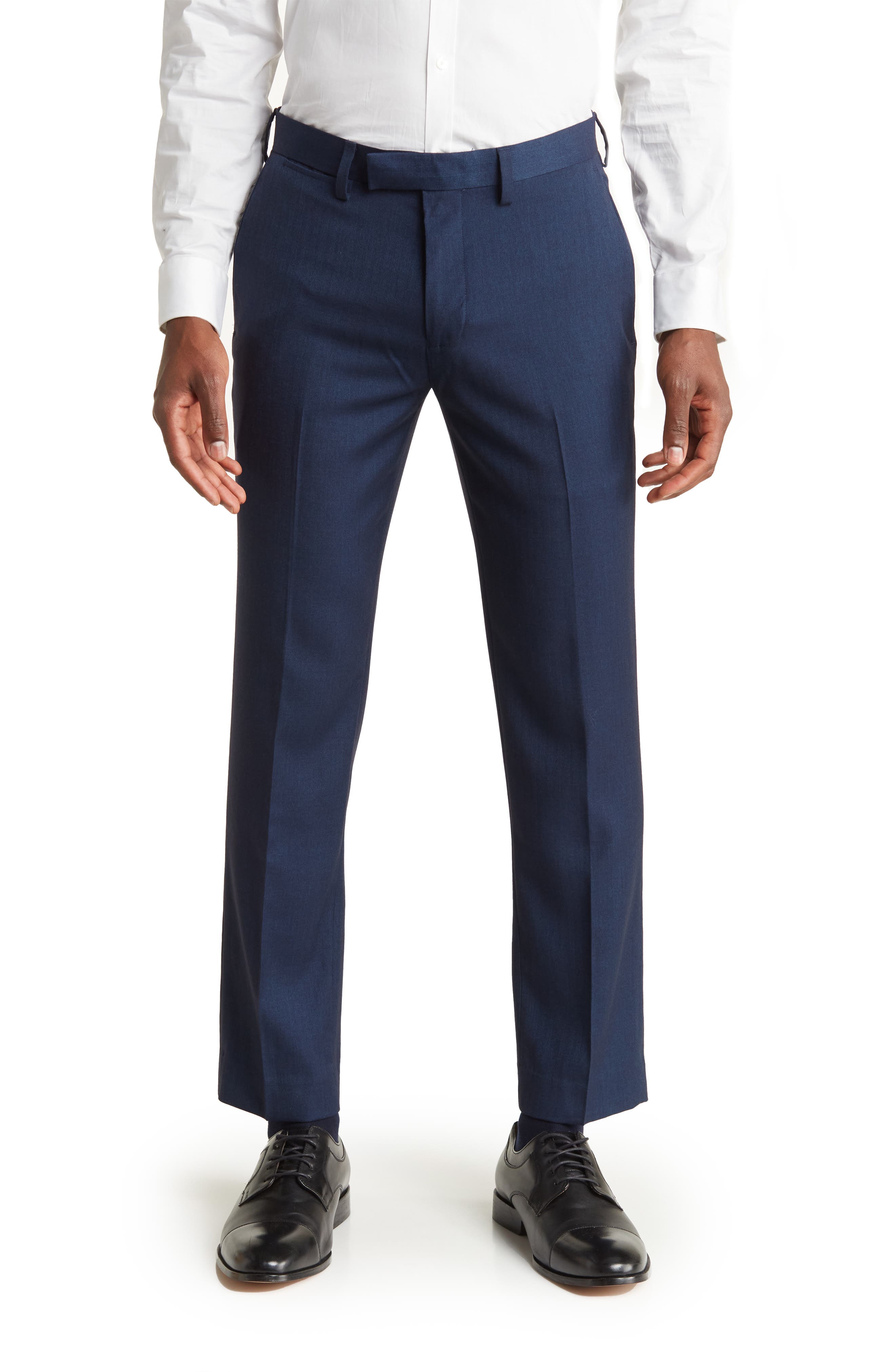 Миниатюрные брюки узкого кроя с узором «елочка» - внутренний шов 30–34 дюйма Louis Raphael