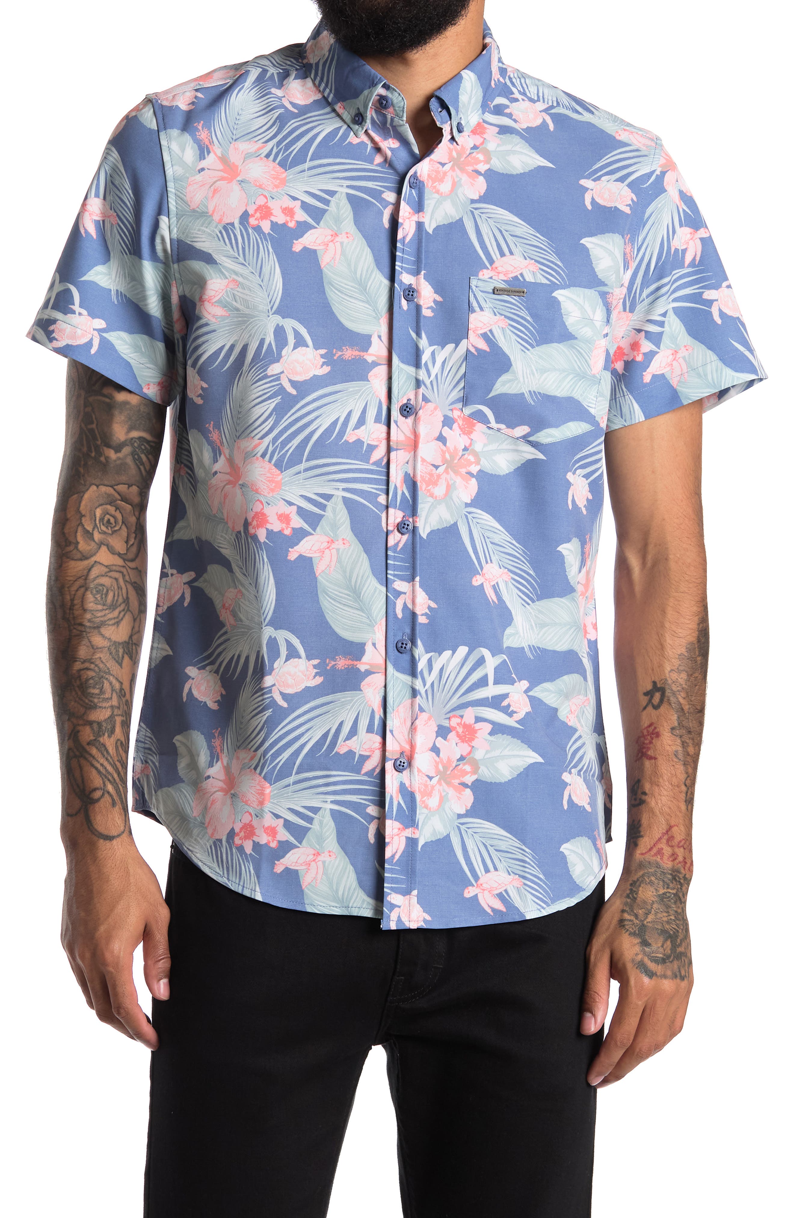 Рубашка стандартного кроя с тропическим принтом Vintage Summer