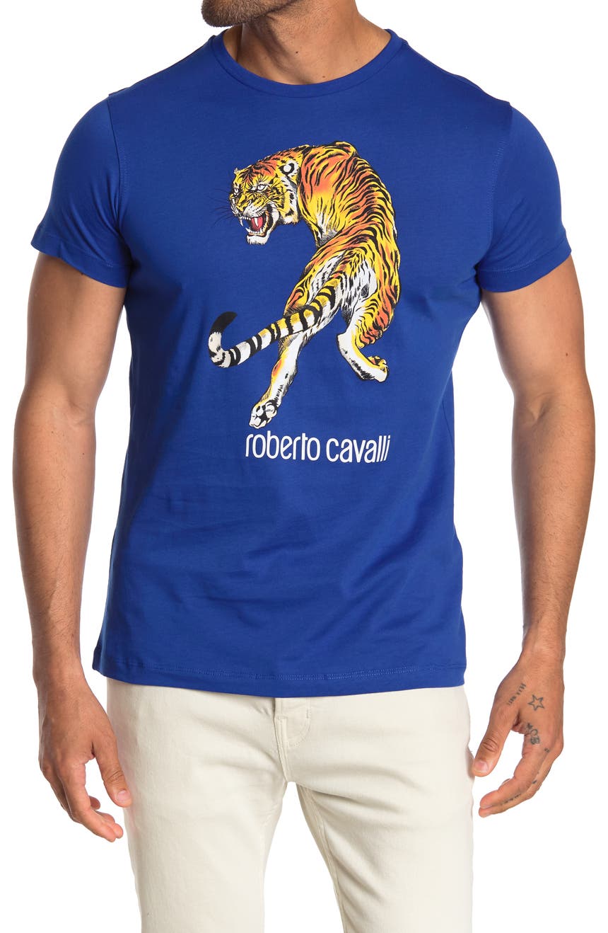 Футболка с логотипом Tiger Roberto Cavalli