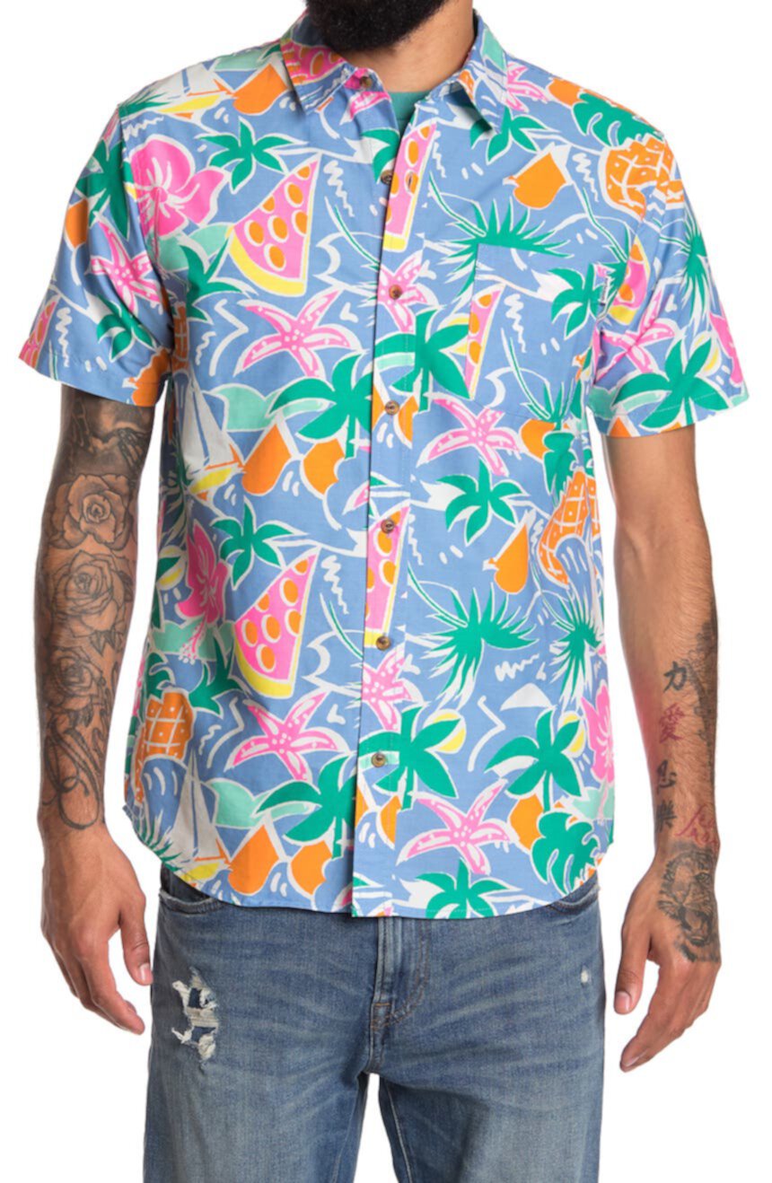 Рубашка с коротким рукавом с тропическим принтом PARTY PANTS