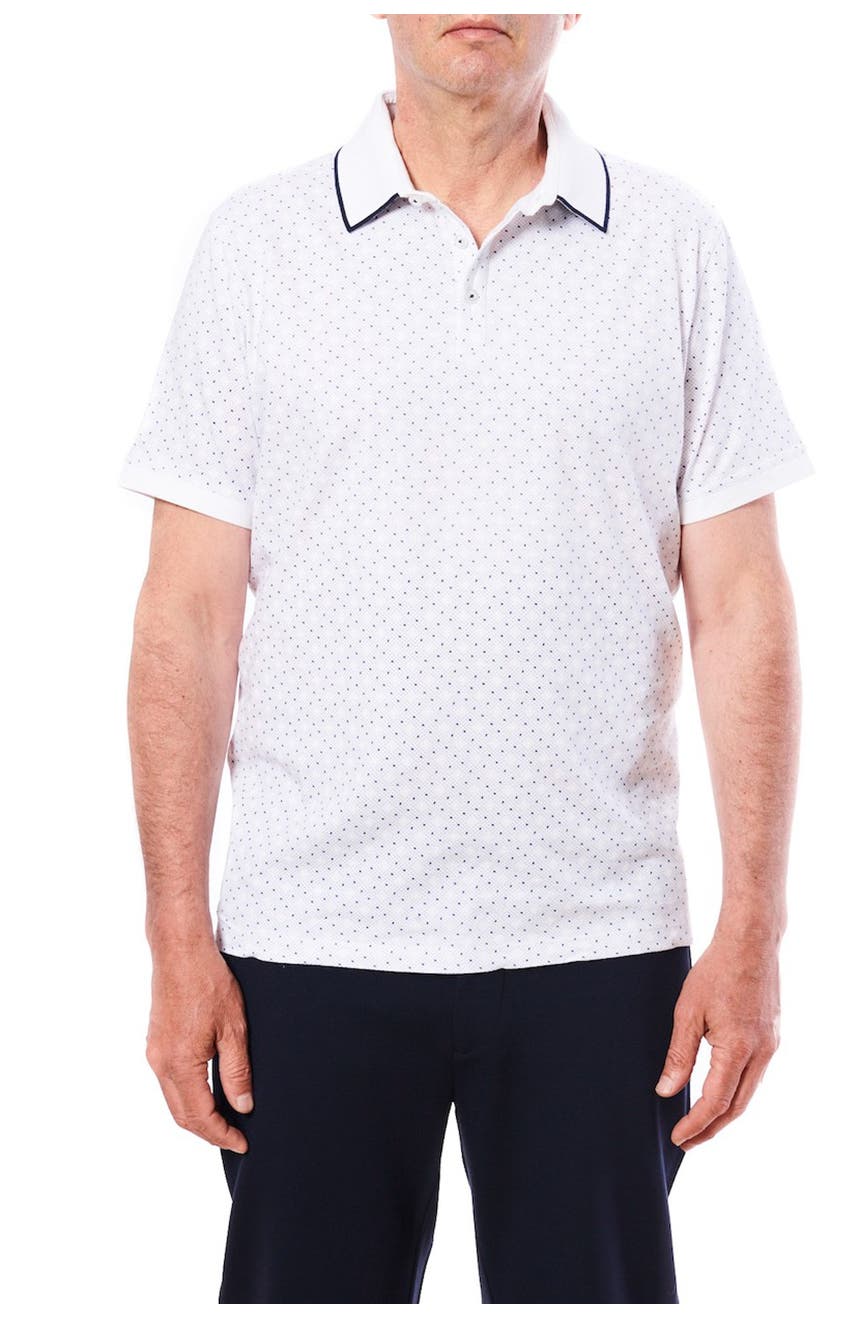 Рубашка-поло с короткими рукавами и микро-геометрическим принтом Toscano