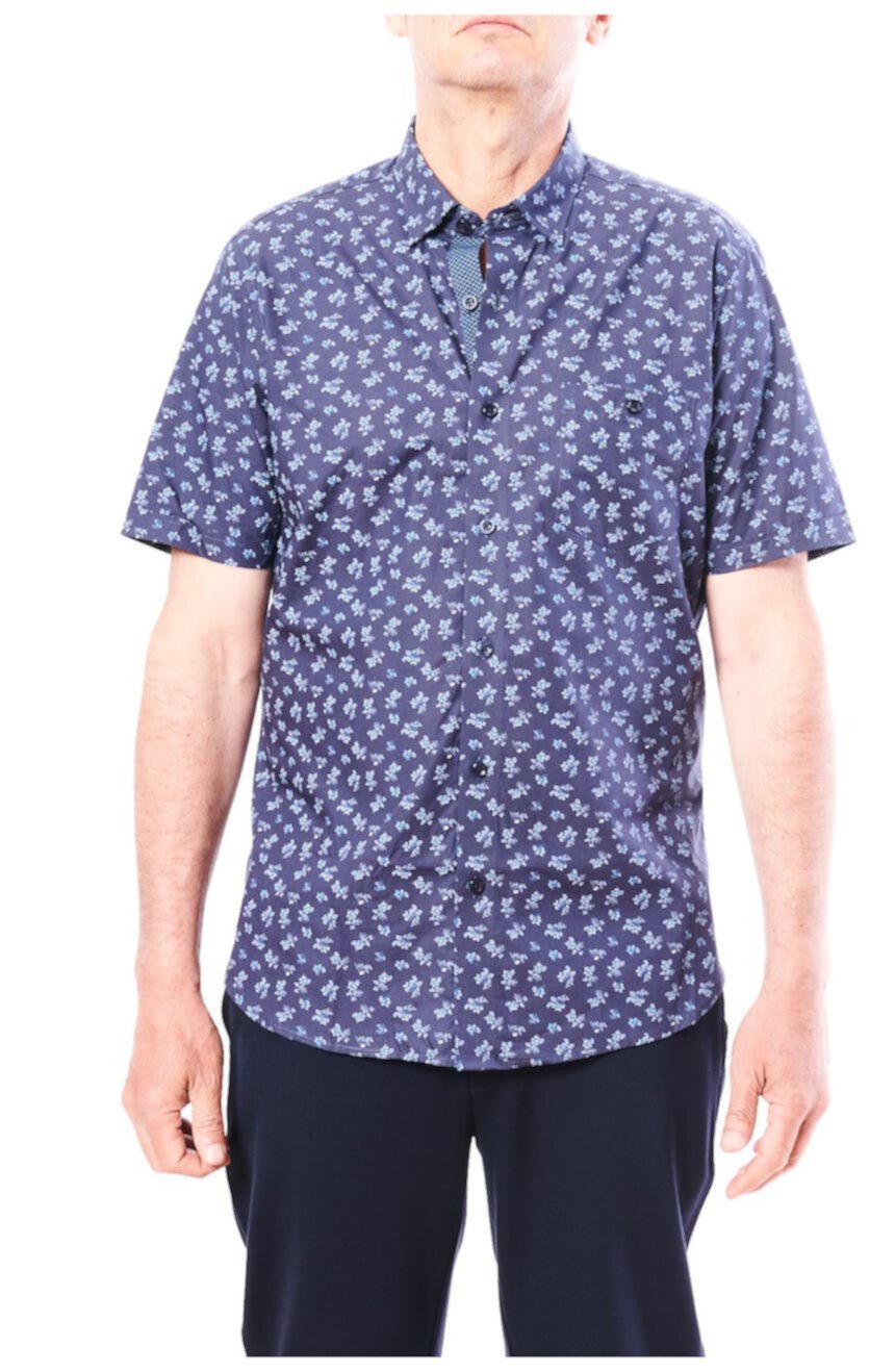 Мини-спортивная рубашка с короткими рукавами и цветочным принтом Toscano