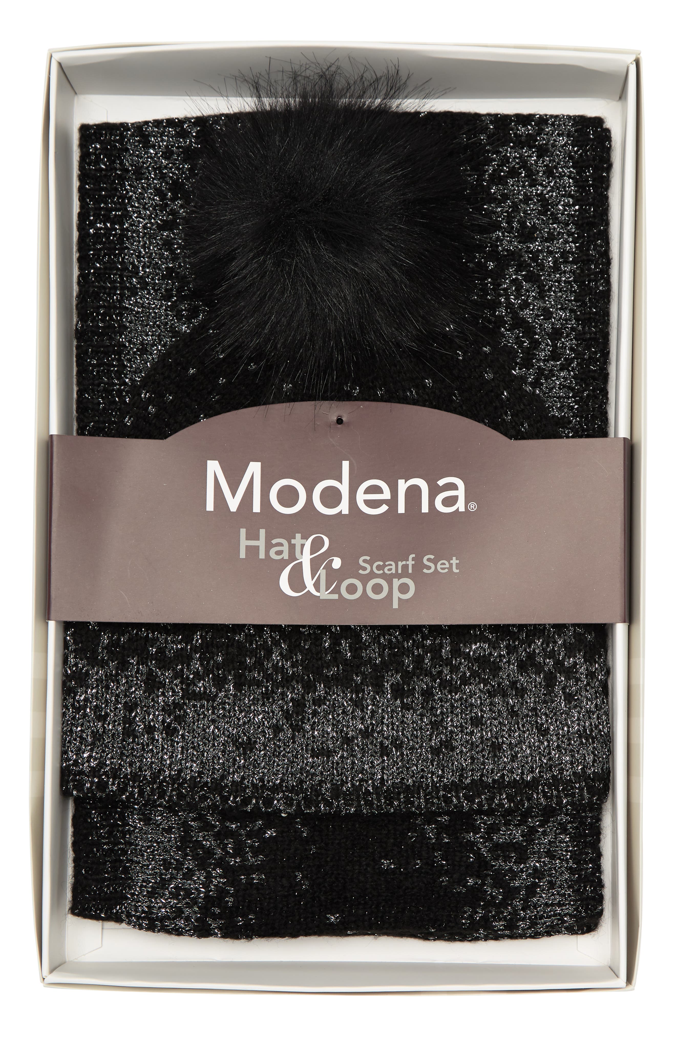 Шапка-бини из искусственного меха с помпоном и шарф Infinity, комплект из 2 предметов Modena