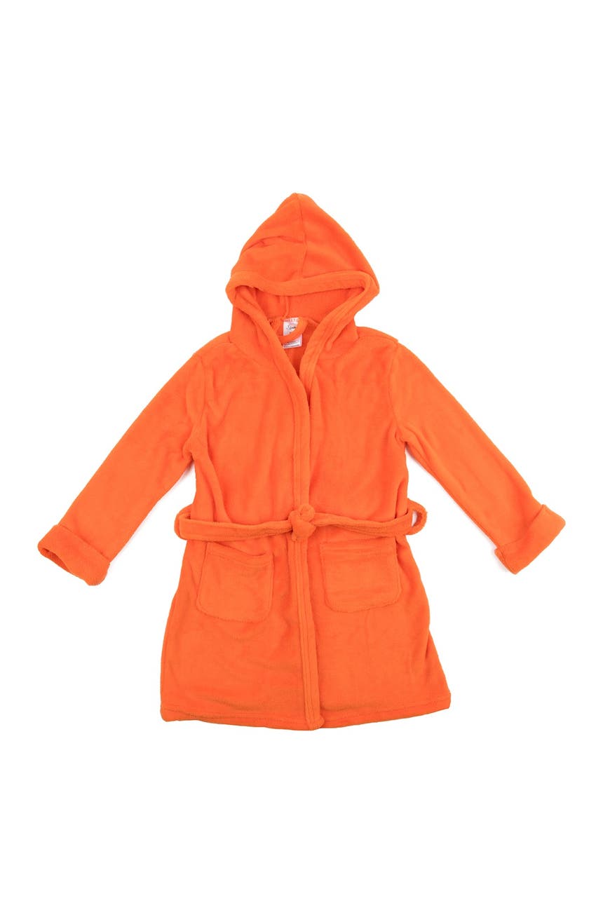 Оранжевый флисовый халат с капюшоном Leveret