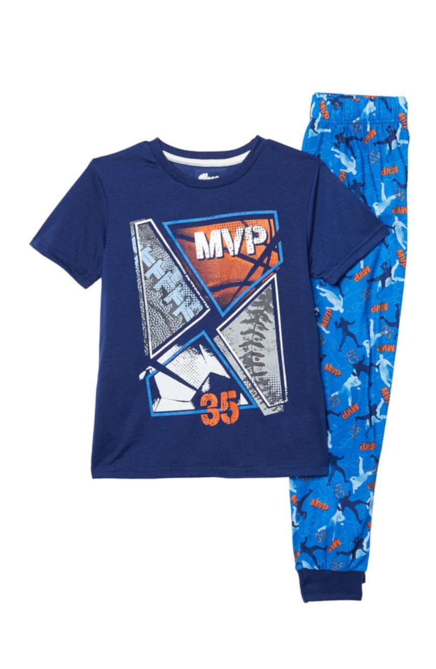 Пижамный комплект из двух предметов с баскетбольной футболкой и штанами MVP Sleep On It