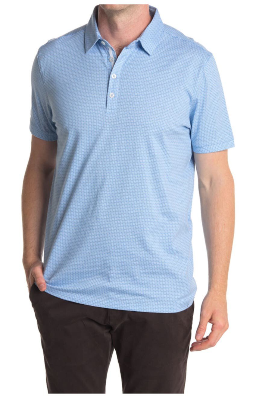 Мини-футболка-поло с короткими рукавами и геометрическим принтом Toscano