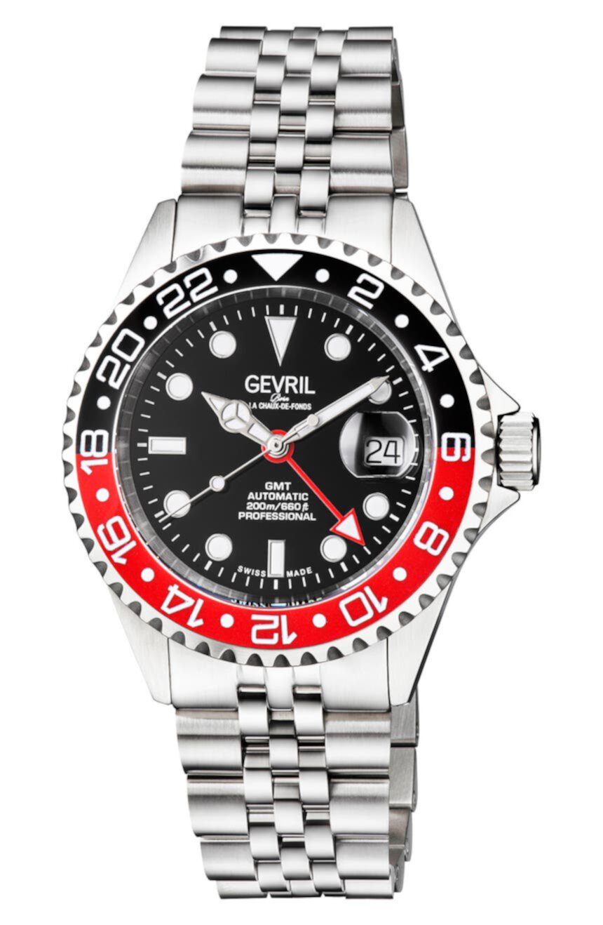 Мужские часы-браслет Wall Street GMT, 43 мм Gevril