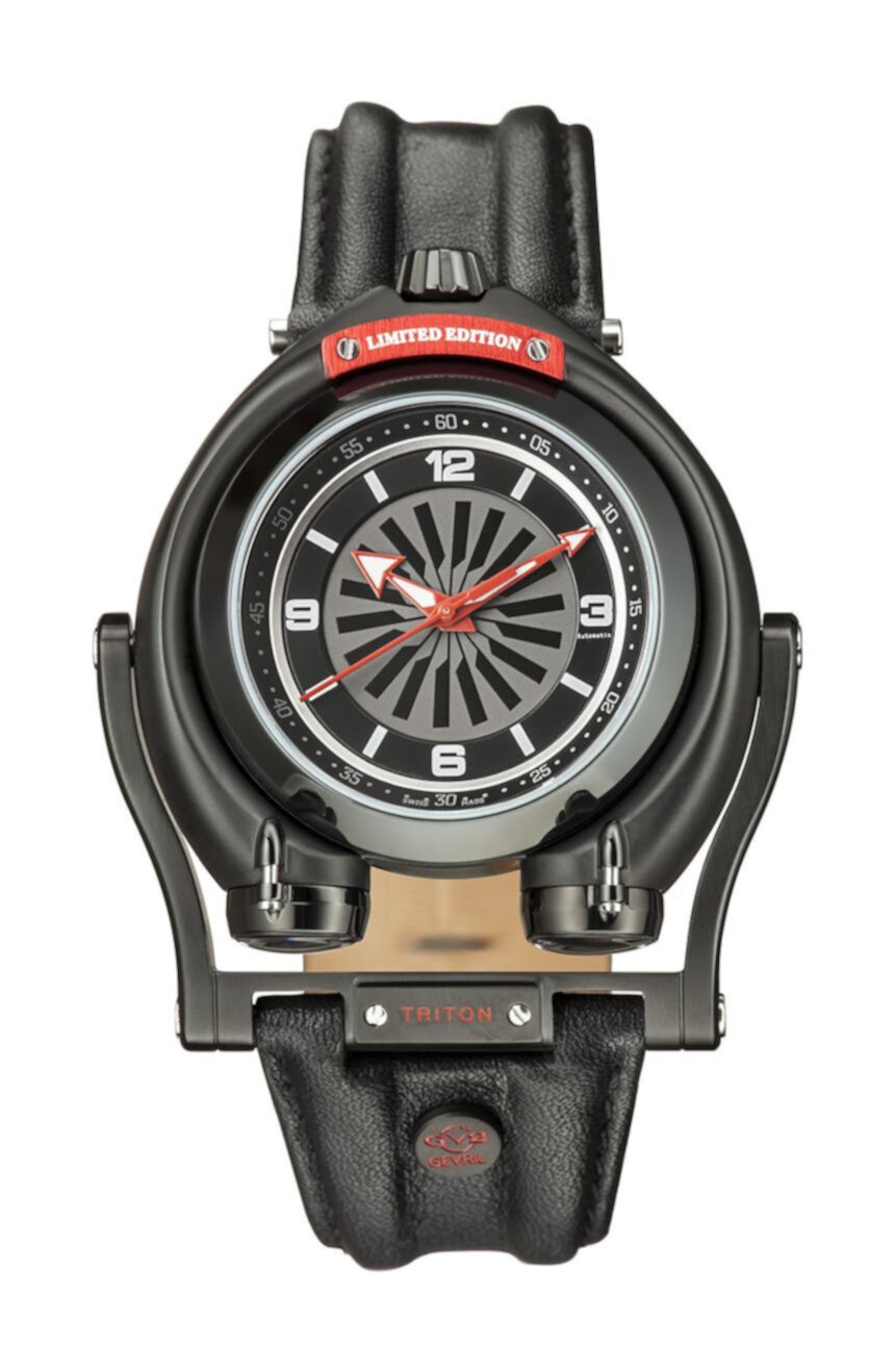 Мужские часы Triton Limited edition Swiss Automatic с кожаным ремешком, 48 мм Gevril