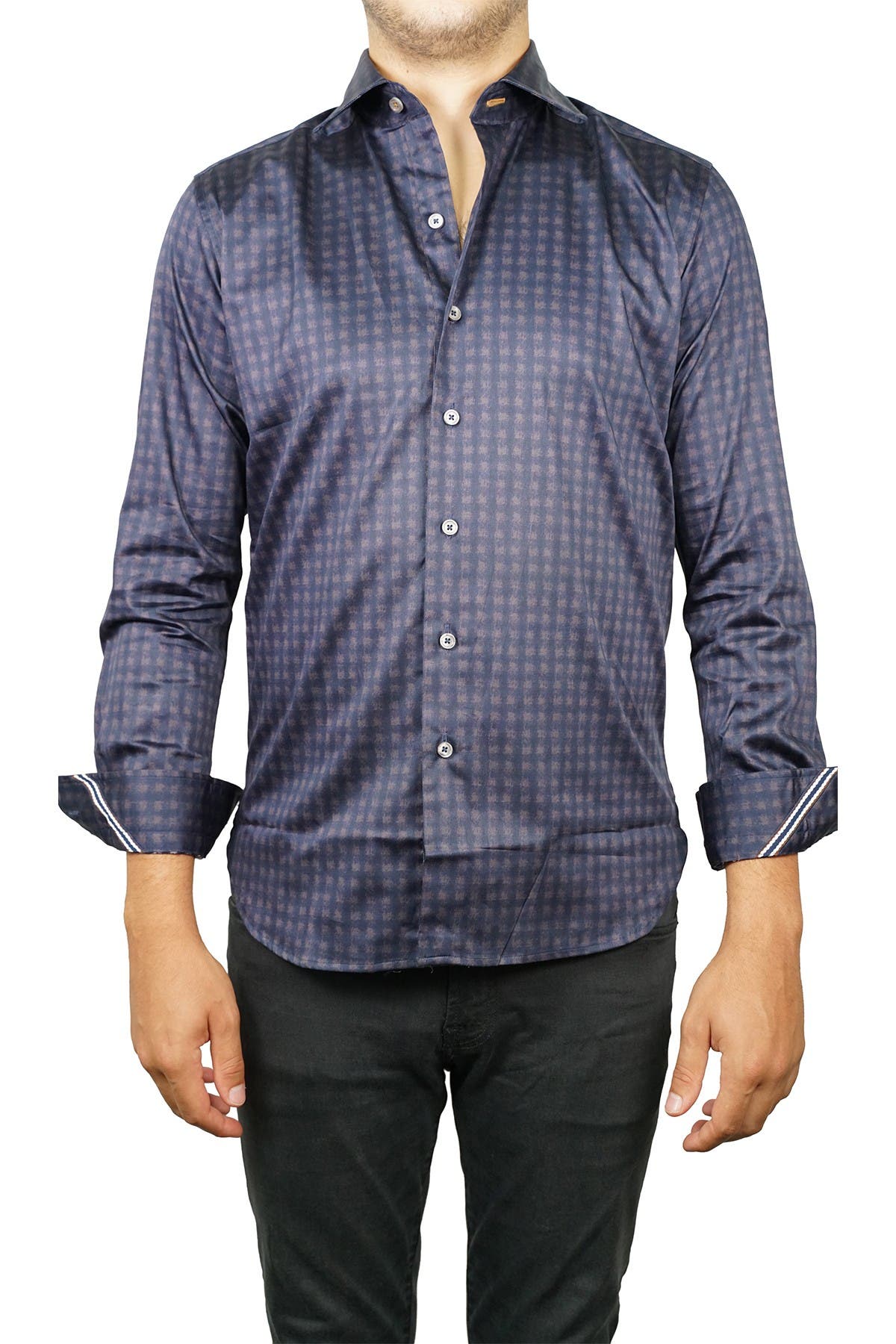 Приталенная рубашка с длинным рукавом с геометрическим принтом Zanella