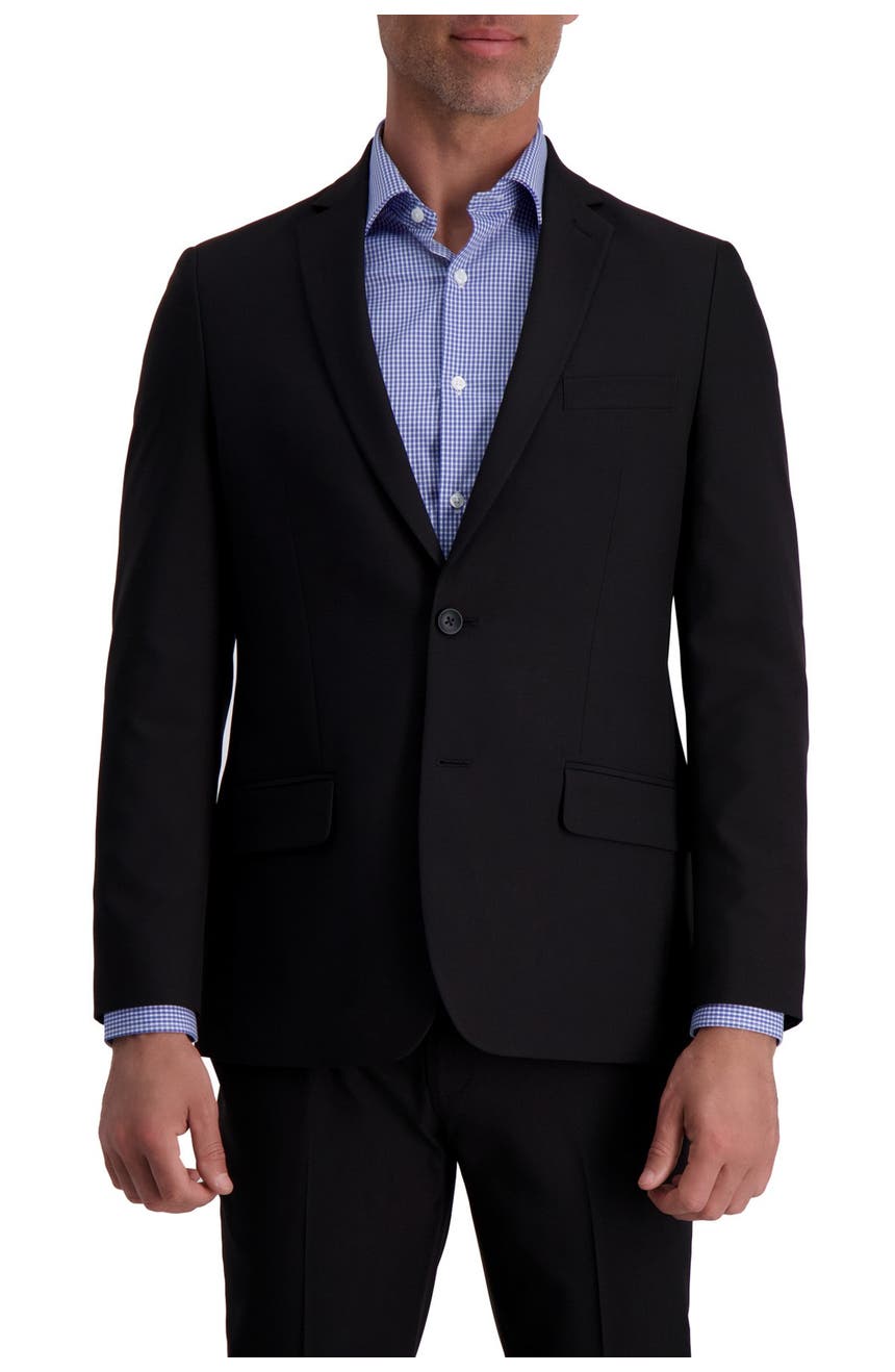 Однотонный однотонный пиджак с двумя пуговицами в полоску и стрейч приталенного кроя Louis Raphael