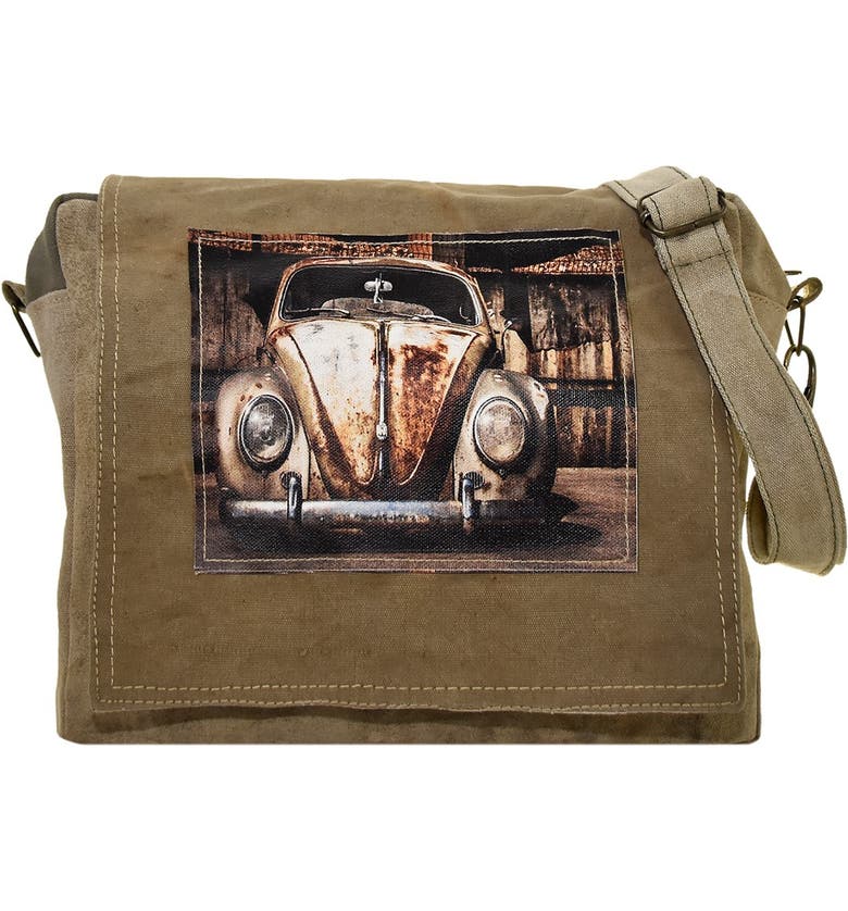 Винтажная сумка через плечо VW Beetle из переработанной военной палатки Vintage Addiction