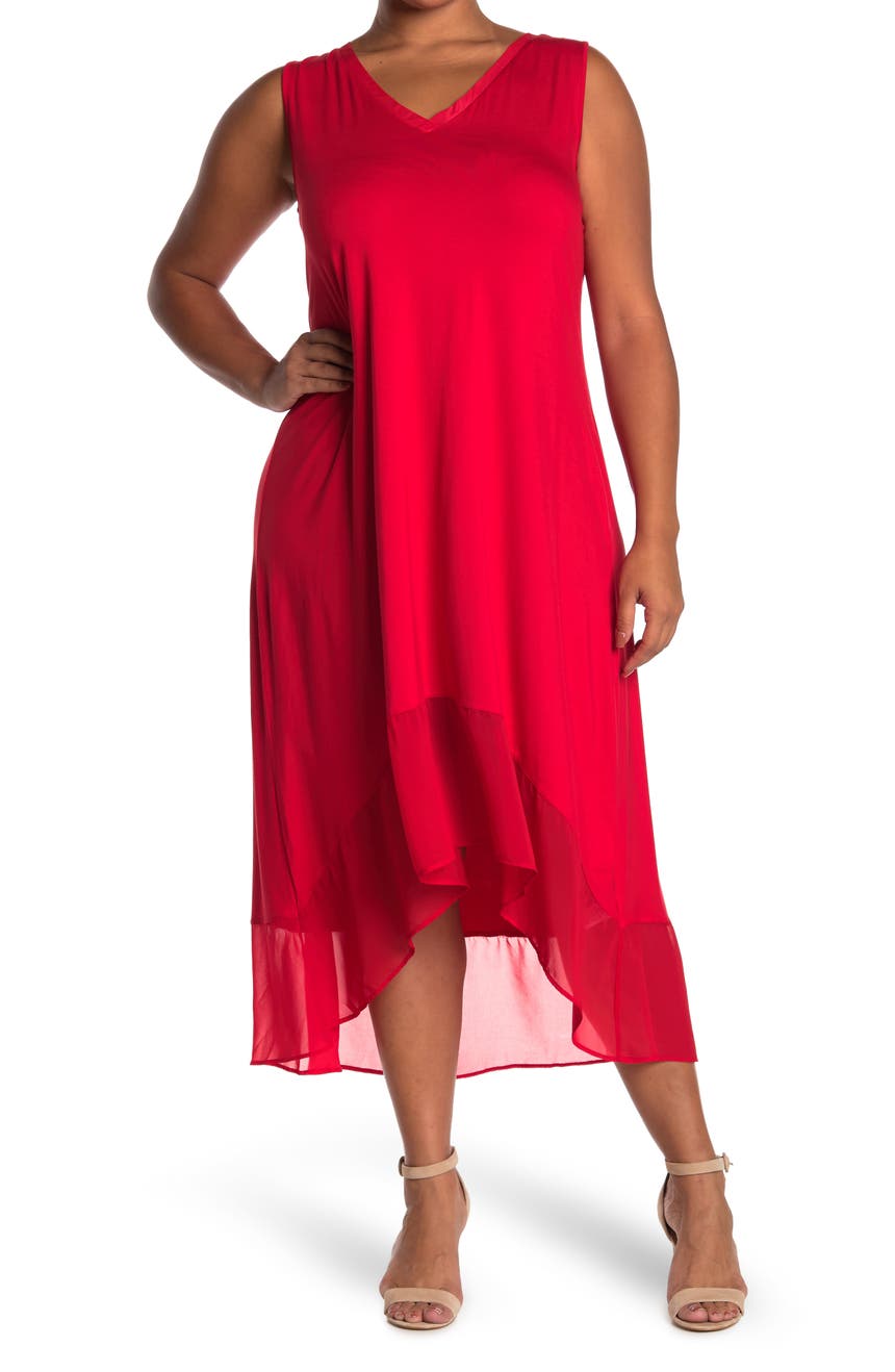 Платье с V-образным вырезом, высокое / низкое Spense