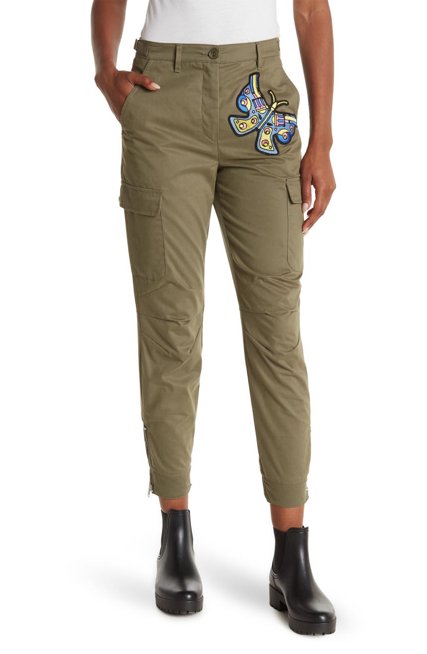 Укороченные брюки-карго с нашивкой-бабочкой Jeremy Scott