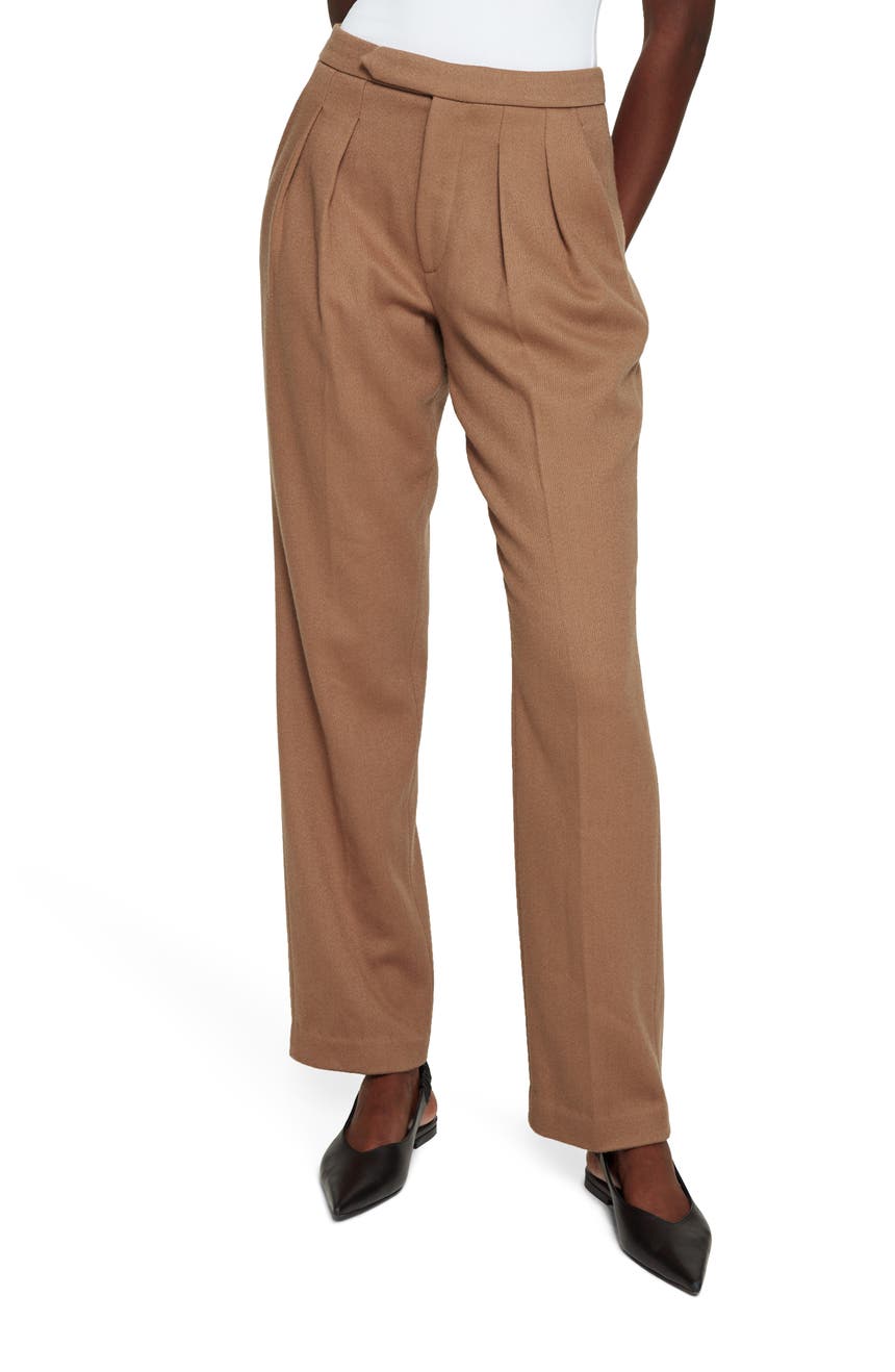 Шерстяные брюки со складками и прямыми штанинами James ANINE BING