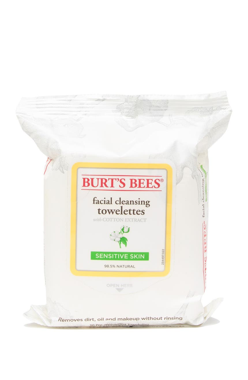 Очищающие салфетки для чувствительной кожи лица с экстрактом хлопка BURT'S BEES