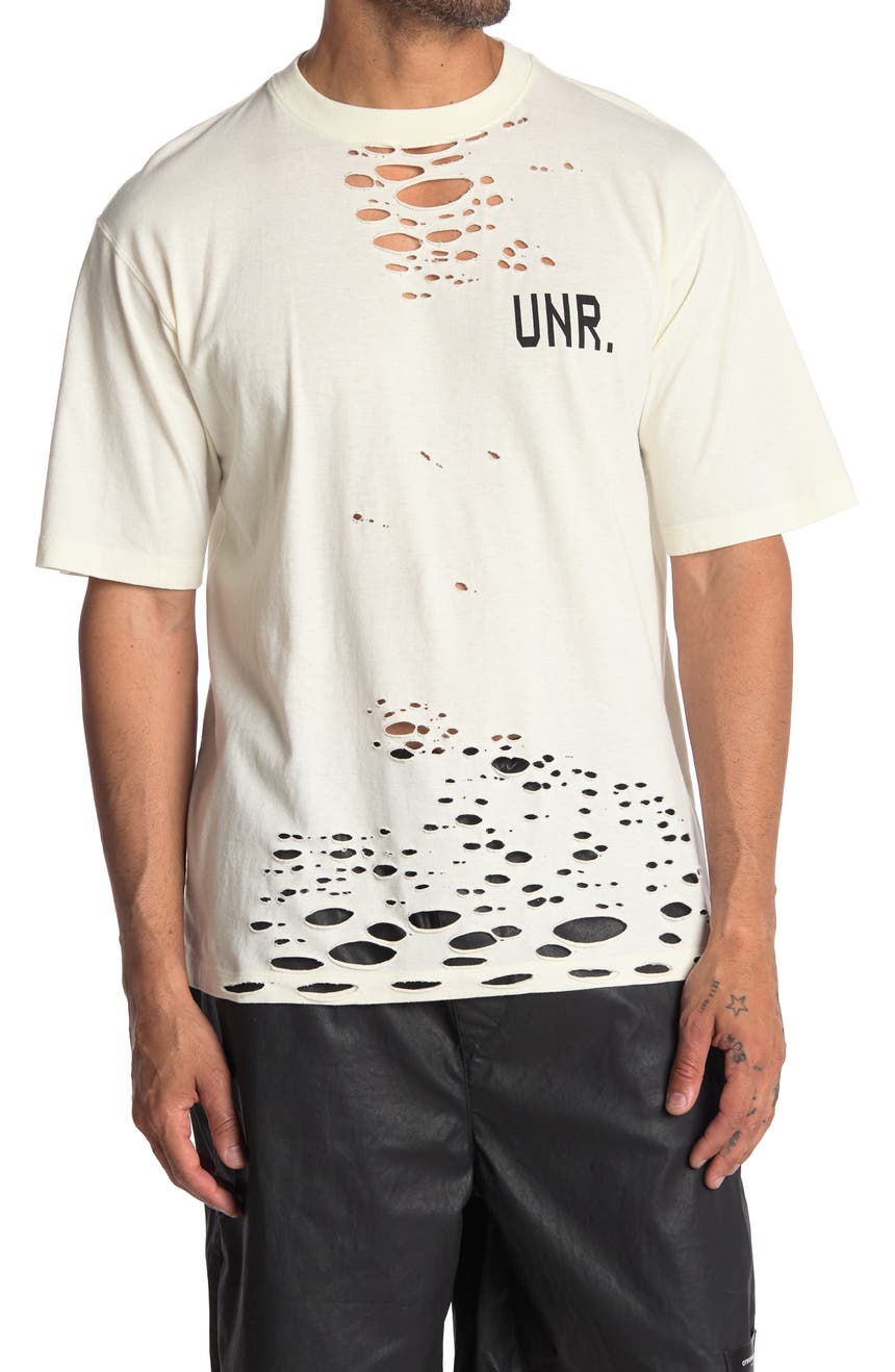 LAX Потертая футболка со скейтбордом UNRAVEL PROJECT