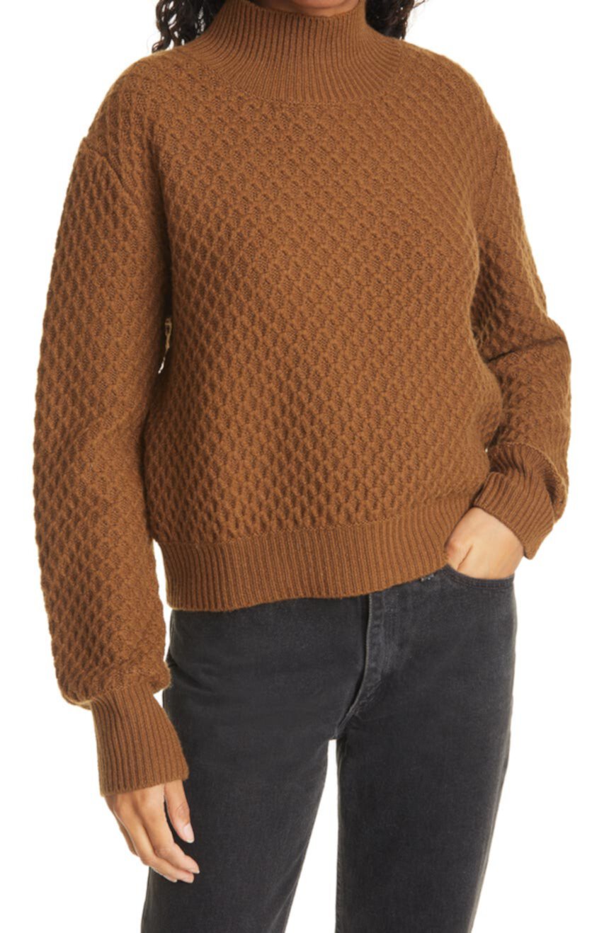 Кашемировый свитер с воротником-стойкой Bobble Weave LA LIGNE