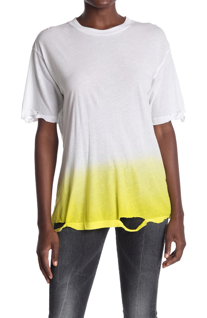 Рваная футболка с круглым вырезом Dip Dye UNRAVEL PROJECT