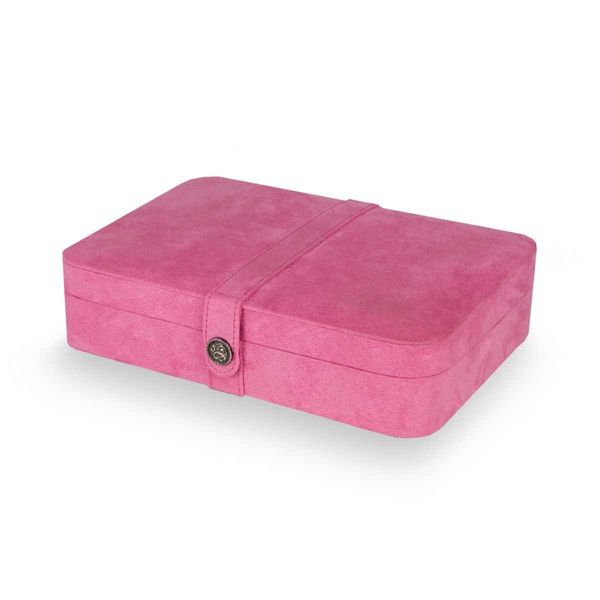 Шкатулка для украшений из плюшевой ткани Mele & Co. Tatum розового цвета Unbranded