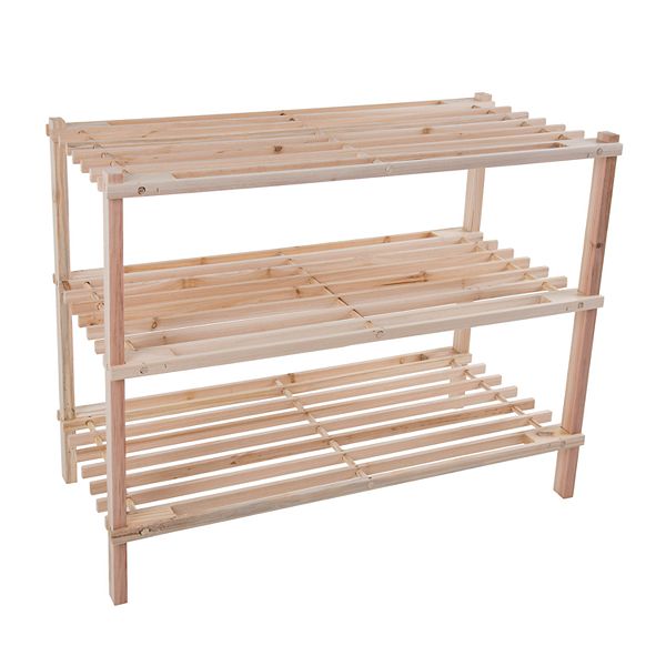 Portsmouth Home Wood 3-Tier Space Saver Shoe Rack Portsmouth Home