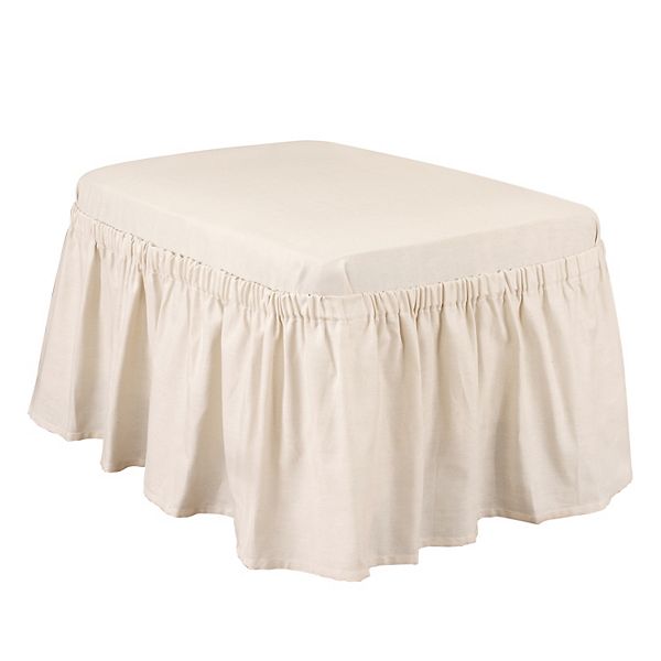 SureFit Home Decor Cotton Duck Ottoman Slipcover Sure Fit