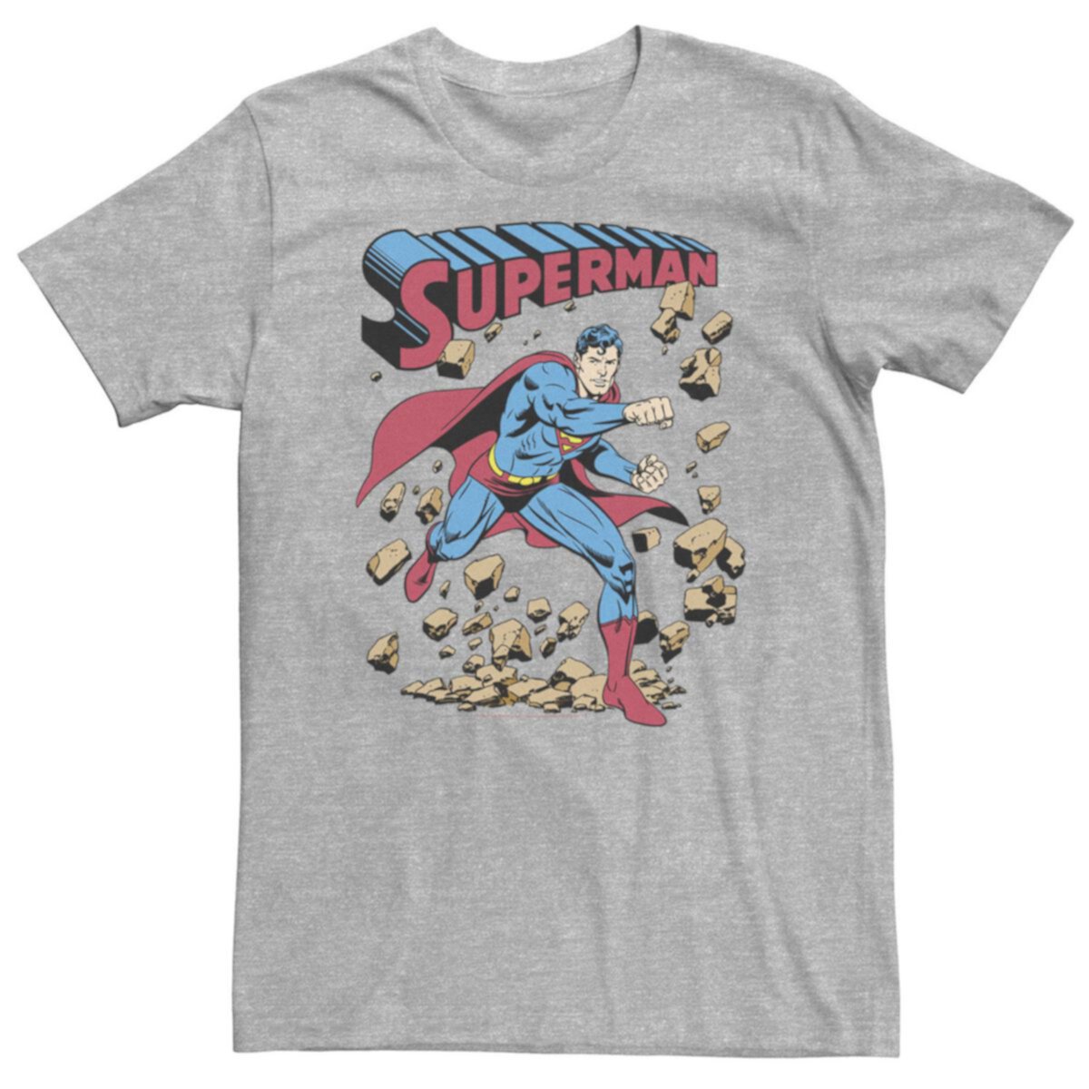 Винтажная футболка с плакатом Big & Tall DC Comics Superman Smash Rocks DC Comics