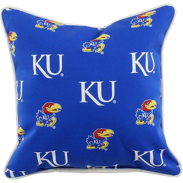 Уличная декоративная подушка Kansas Jayhawks, 40x40 см, полиэстер, с графикой команды College Covers