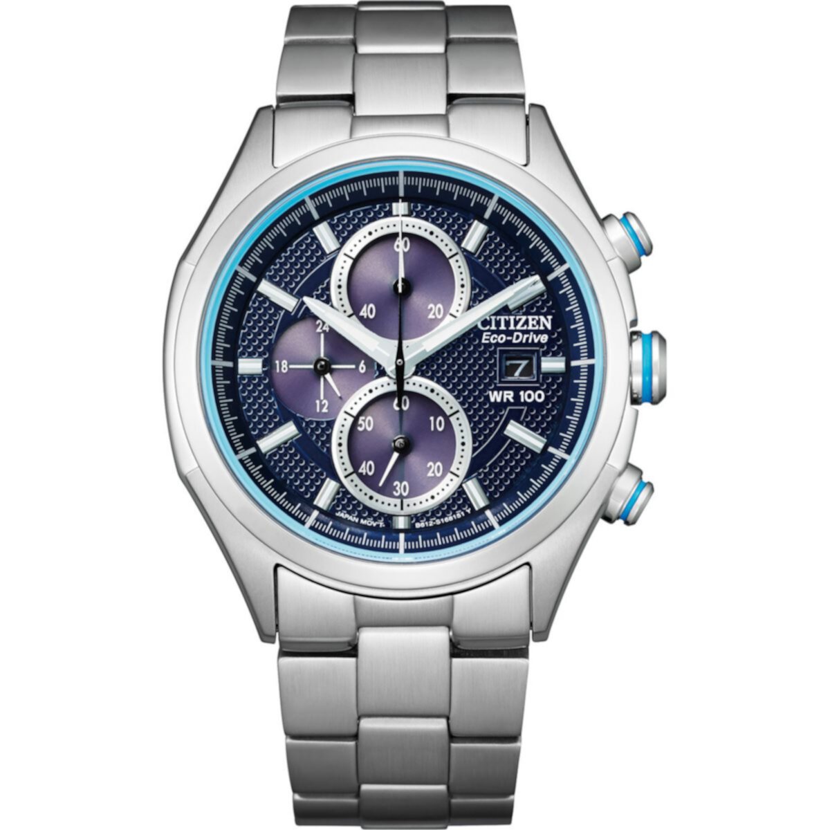 Мужские часы с хронографом Citizen Eco-Drive с синим циферблатом Citizen