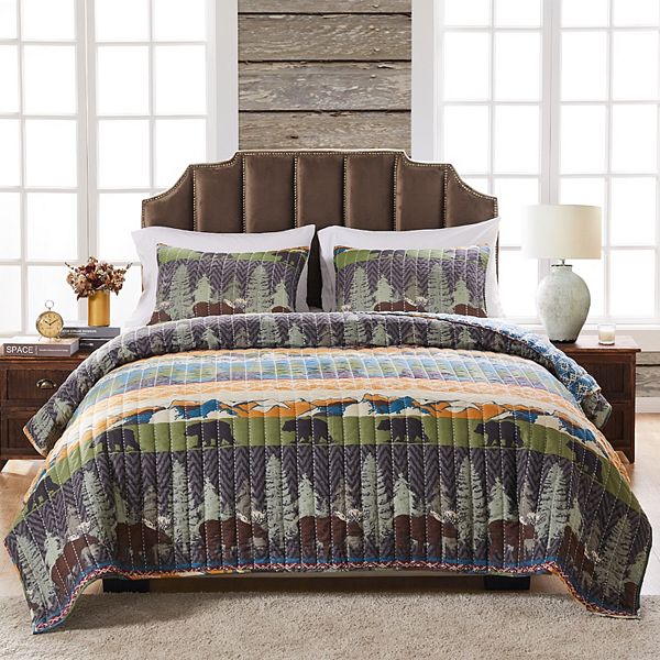 Комплект стеганого одеяла Greenland Home Fashions Black Bear Lodge Greenland Home Fashions