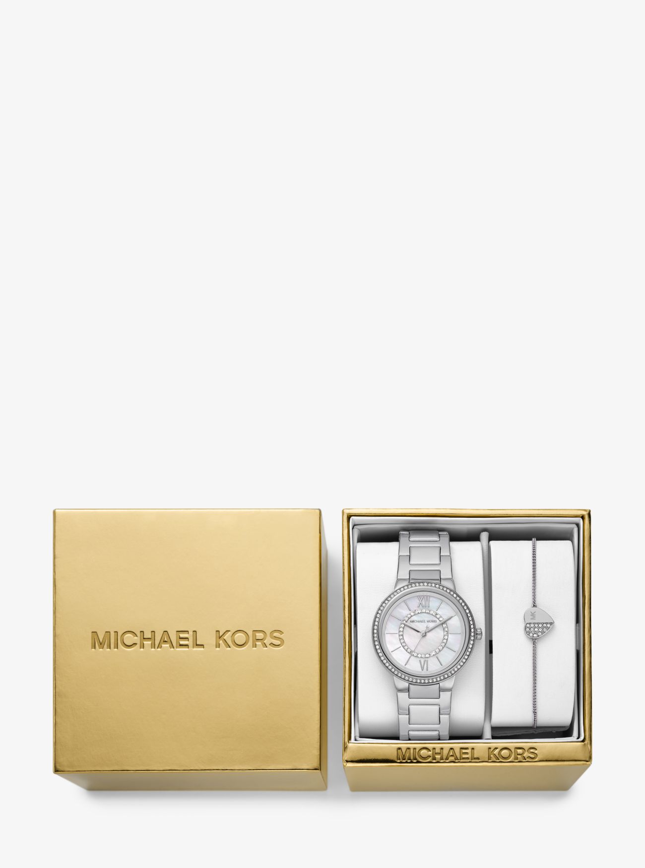 Серебряные часы Mini Gabbi Pavé с браслетом в форме сердца Michael Kors