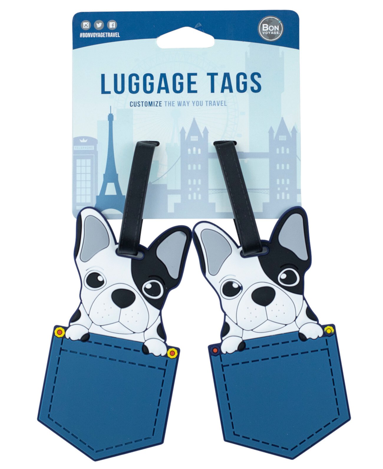2-шт. Набор багажных бирок для собак Bon Voyage