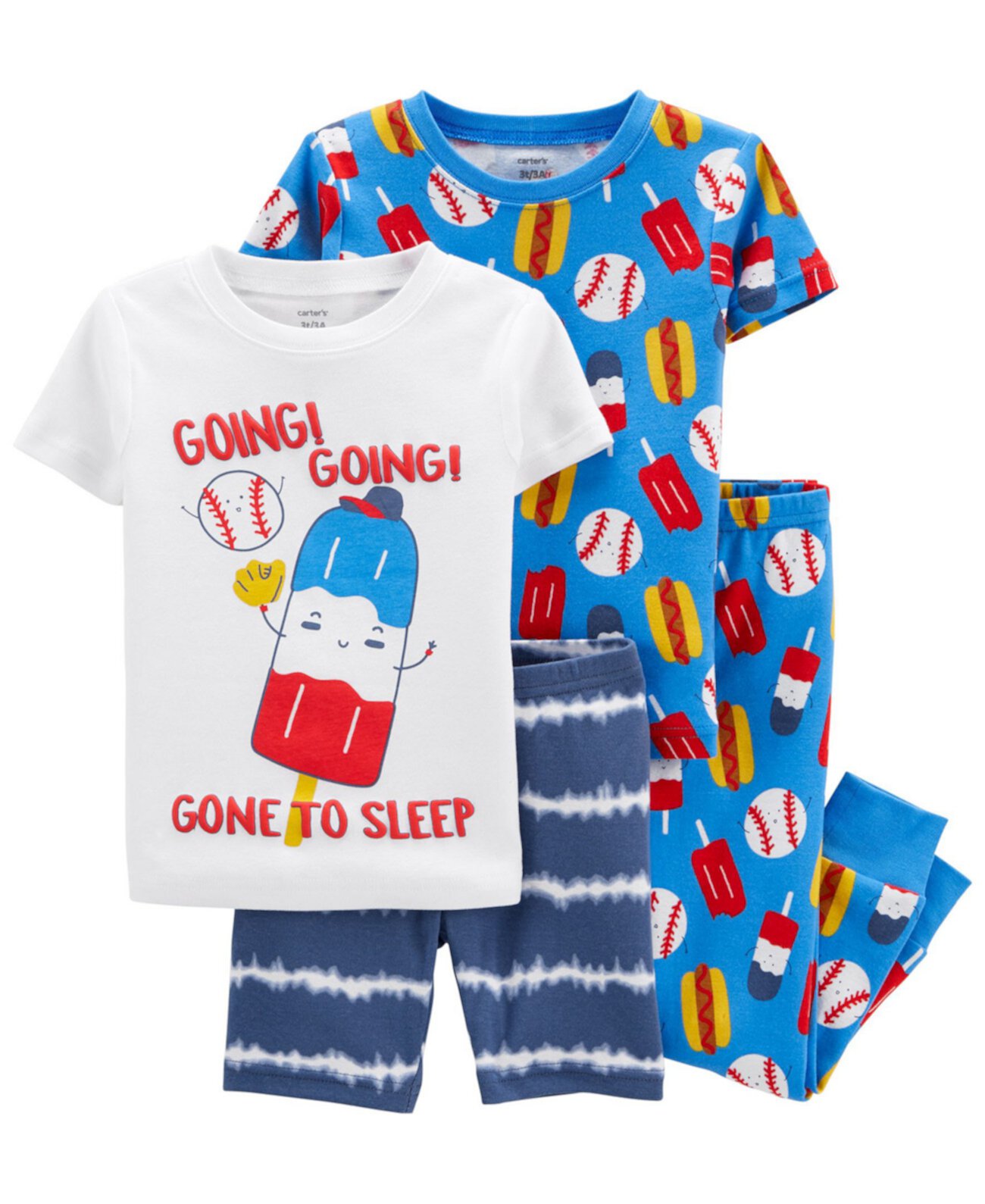Пижама для новорожденных с бейсбольным мячом, комплект из 4 предметов Carter's