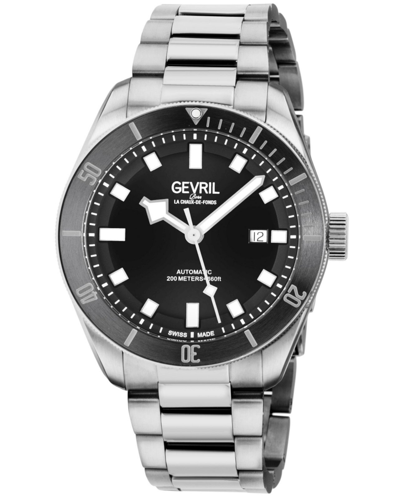 Мужские часы Yorkville Swiss Automatic серебристого цвета с браслетом из нержавеющей стали, 43 мм Gevril