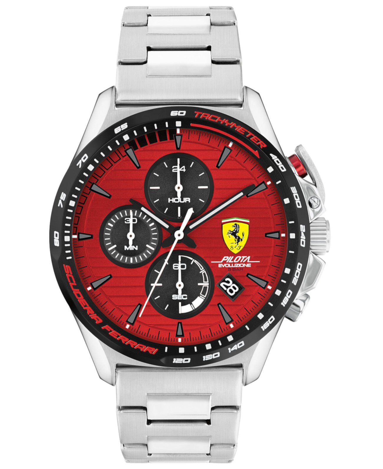Мужские наручные часы Pilota Evo с браслетом из нержавеющей стали с хронографом 44 мм Ferrari