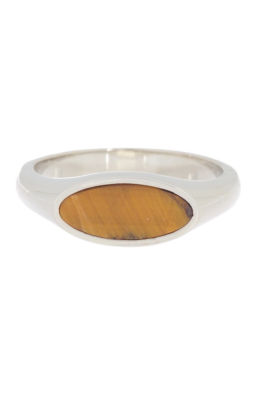 Овальное кольцо-печатка из коричневого камня Nordstrom