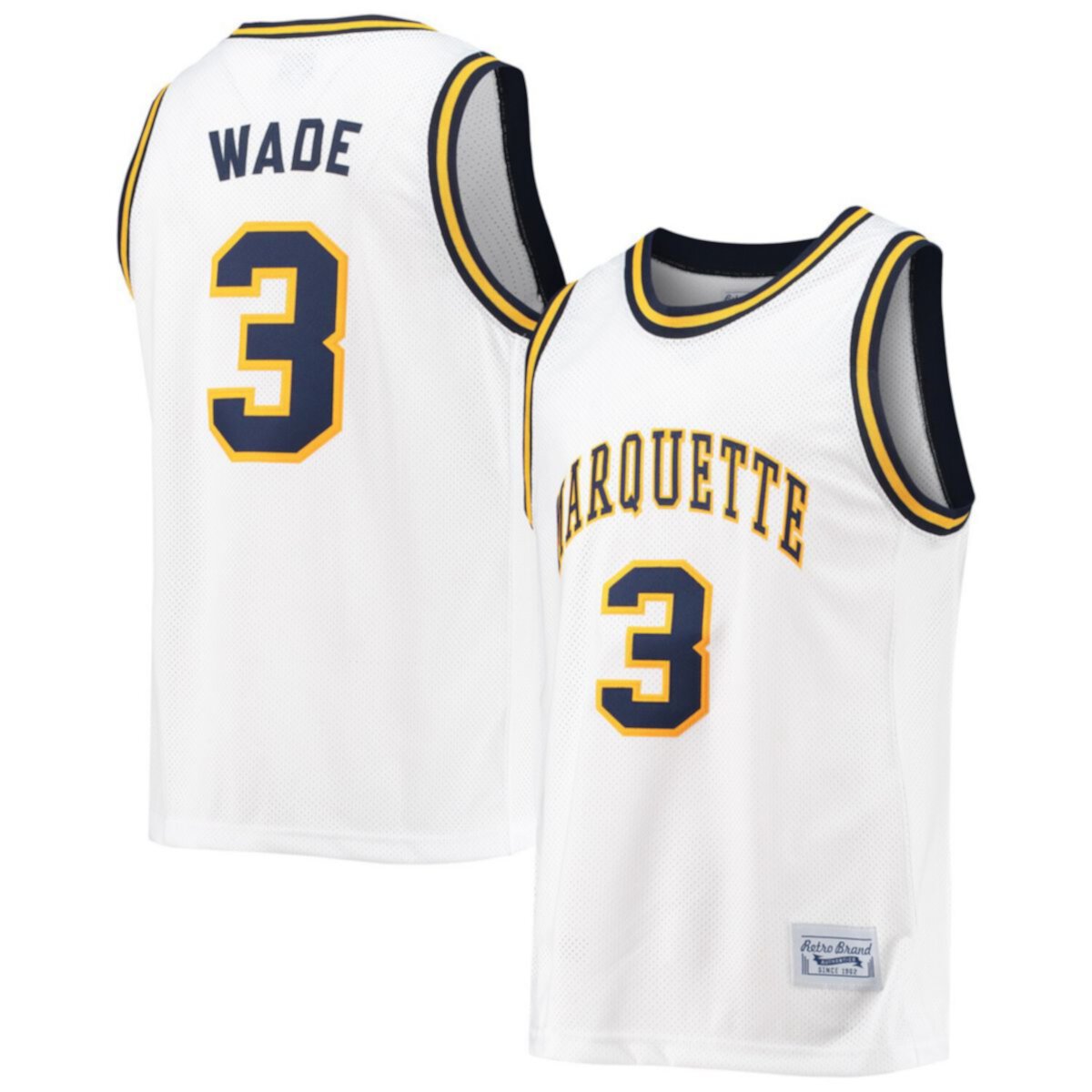 Мужская Футболка Original Retro Brand Dwyane Wade Белая Marquette Golden Eagles Commemorative Classic Original Retro Brand