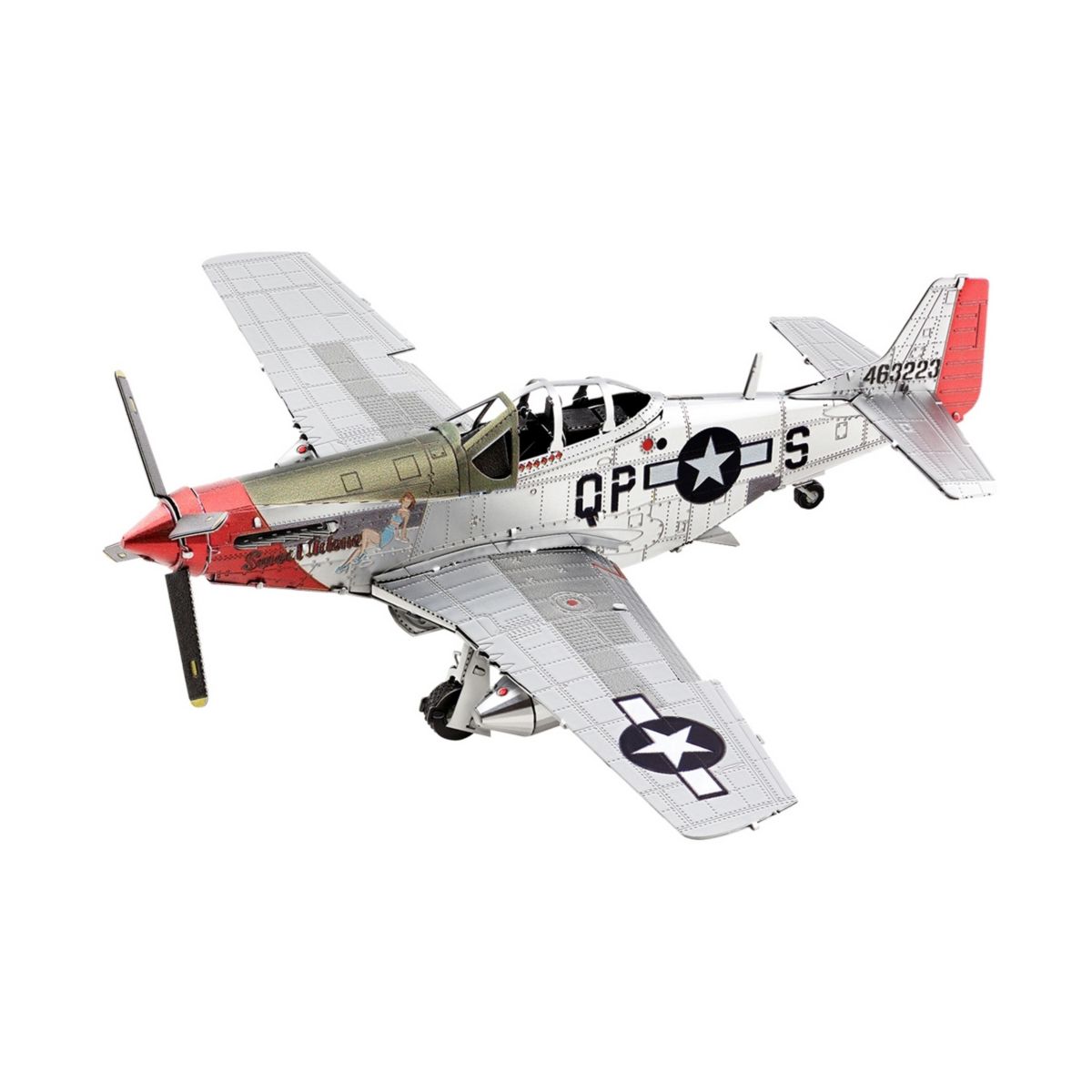 3D металлическая модель самолета P-51D Mustang 'Sweet Arlene' с деталями и инструкциями, без клея, для детей от 14 лет Fascinations