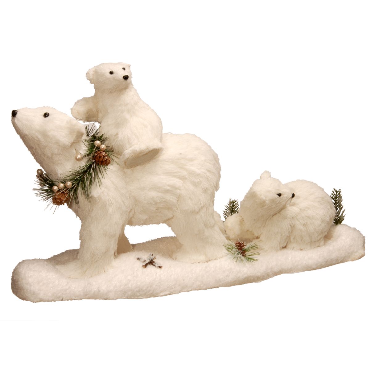 Национальная рождественская елка 11,7&#34; Декор пола с двумя медвежонками белого медведя National Christmas Tree Company