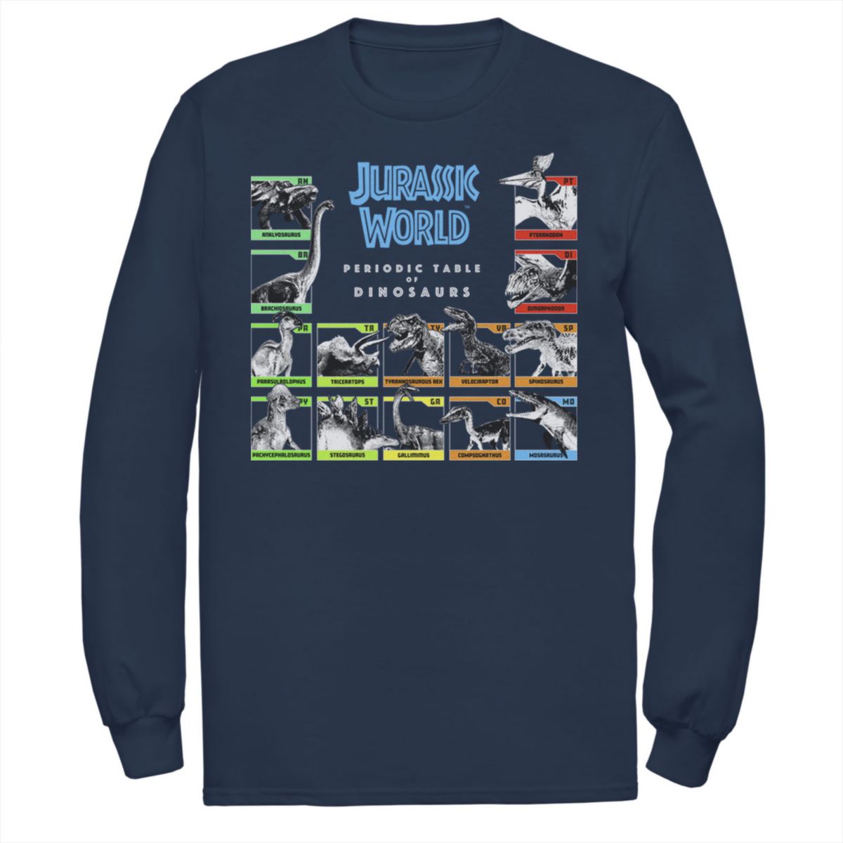 Мужская футболка Jurassic World Periodic Table of Dinosaurs Jurassic Park