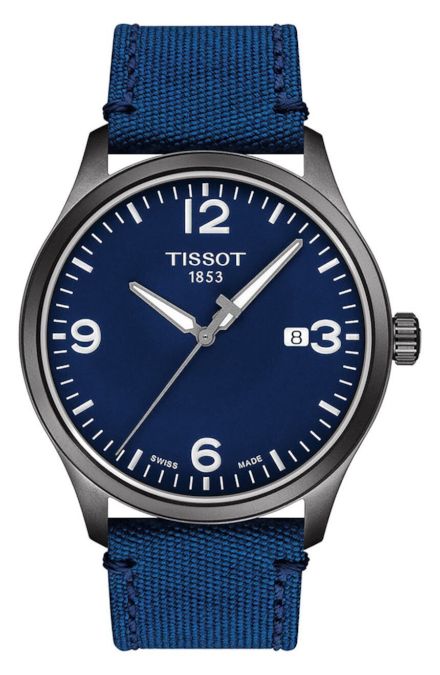 Часы Gent XL GTS с парусиновым ремешком, 42 мм Tissot