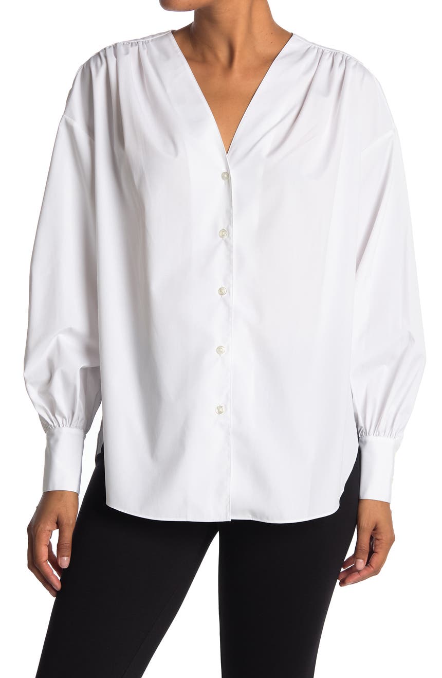 Рубашка-туника с V-образным вырезом и длинными рукавами на пуговицах спереди Jason Wu