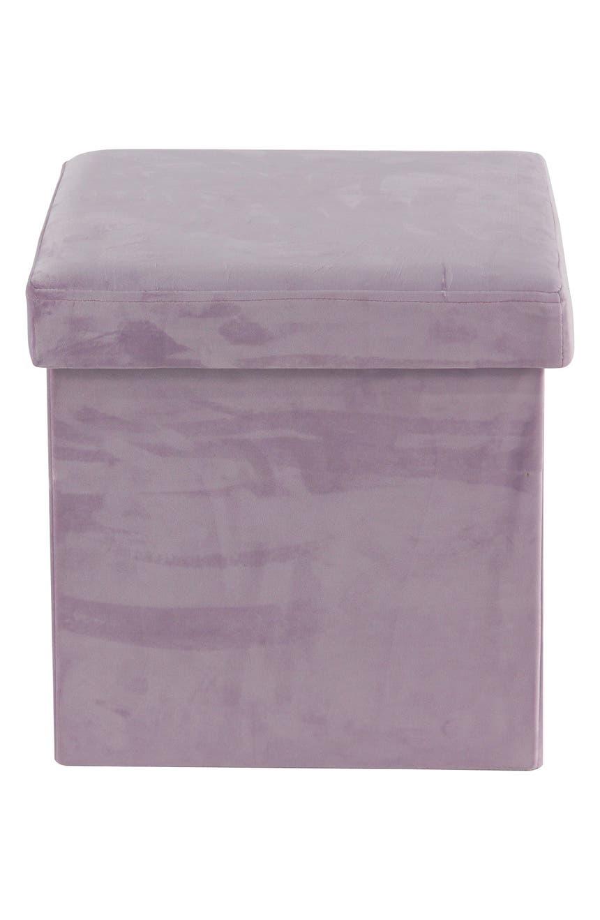 Современный табурет для хранения из розовой ткани VIVIAN LUNE HOME