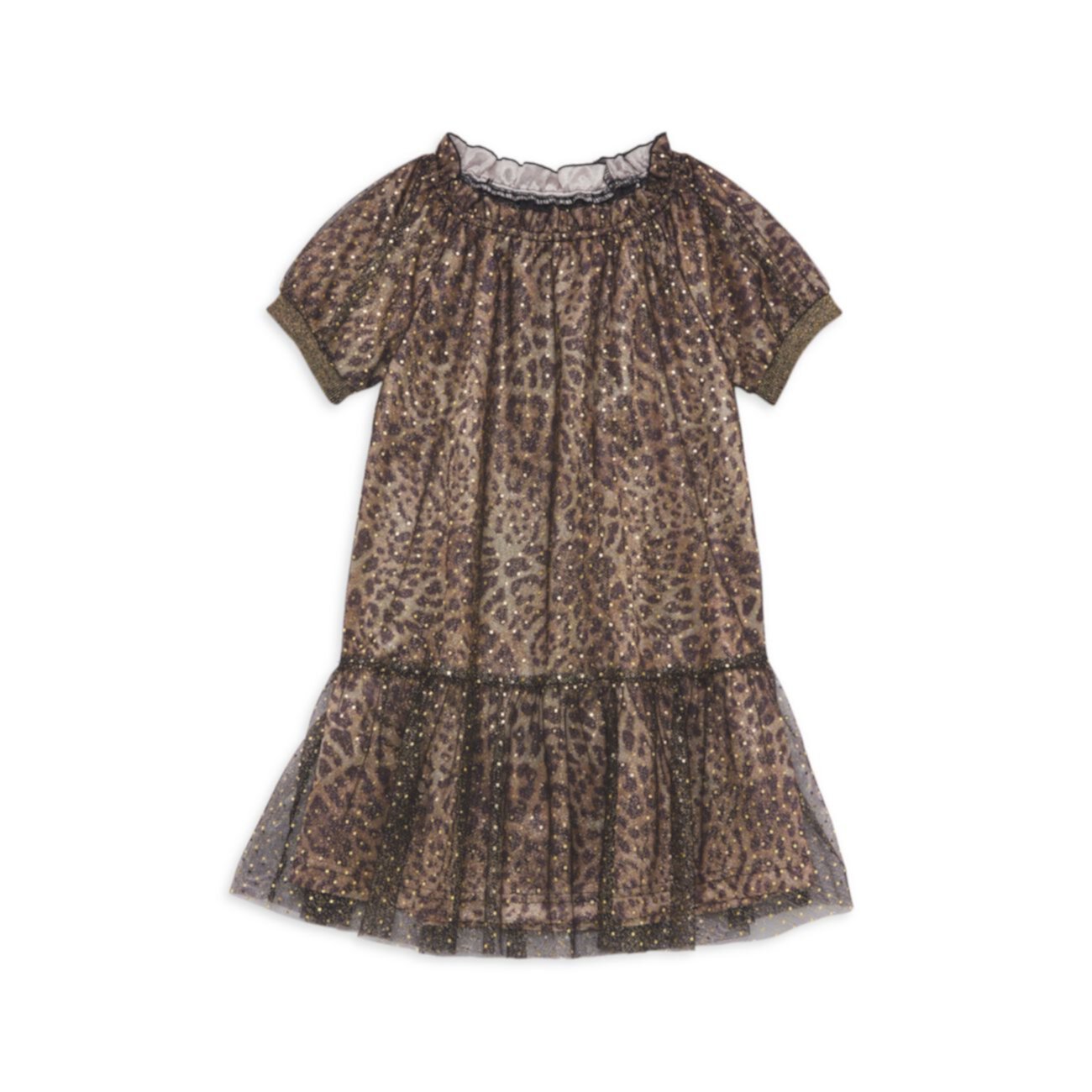 Блестящее платье с принтом гепарда для маленькой девочки Imoga